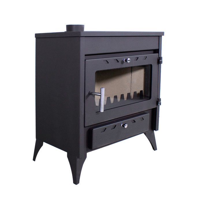 Fogão a lenha CAPRI de 13 kW – Alta eficiência de 77,4% – Aquece até 297 m³ – Aço e vermiculita – Saída de chaminé de 130/150 mm