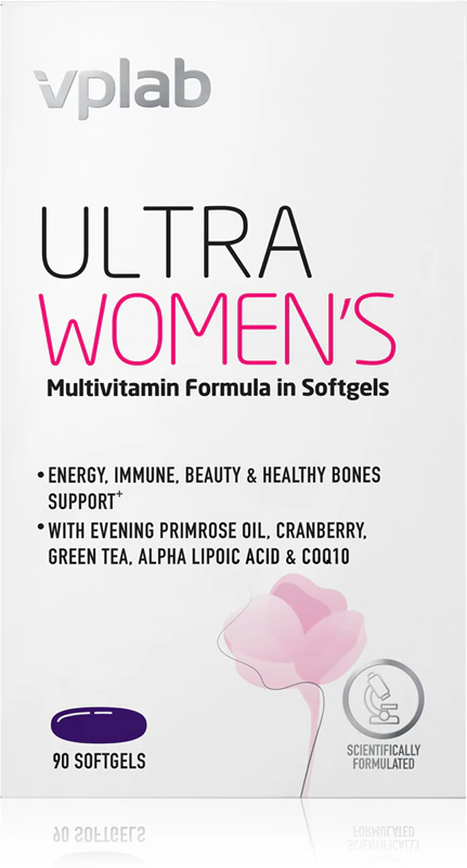 VPLab Ultra Women's Multivitamin Formula é um suplemento alimentar com um complexo multivitamínico.