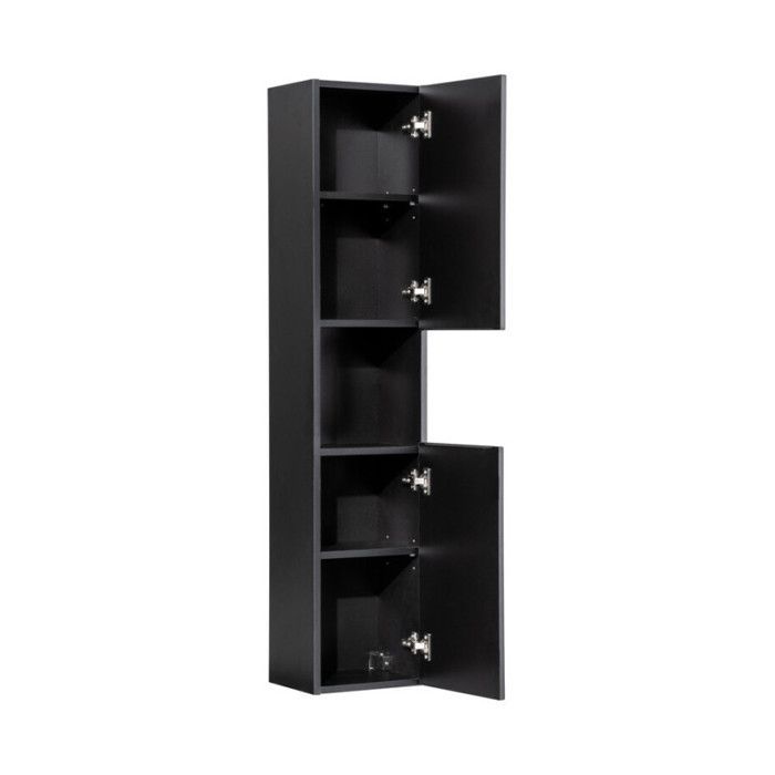 Bathroom Set - DECORATION - Astral Black - 120 cm - 2 Basins - Black Column