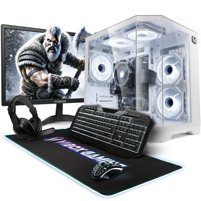 Vibox I-524 complete gaming-pc • 22-inch scherm • AMD Ryzen 3 3200G 4,0 GHz • Radeon Vega 8 • 8 GB RAM • 480 GB SSD • Linux-besturingssysteem • WiFi