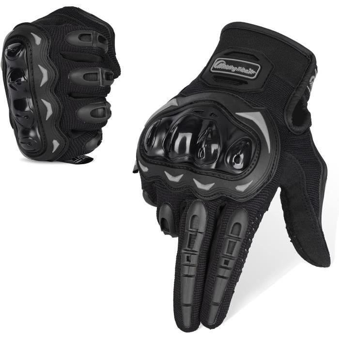 Guantes de moto negros talla M, guantes de moto con pantalla táctil de dedos completos, guantes tácticos para deportes al aire libre para hombre y mujer, guantes de motocross