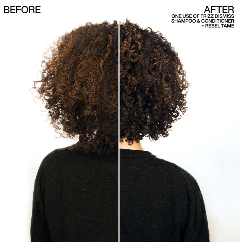 creme protetor térmico Redken Frizz Dismiss suaviza os cabelos rebeldes.