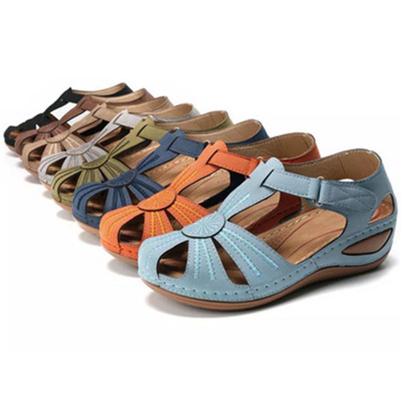 Sandali da donna alla moda, scarpe estive da donna, sandali con zeppa morbidi e comodi per il tempo libero, calzature da donna taglie forti 43, scarpe da donna