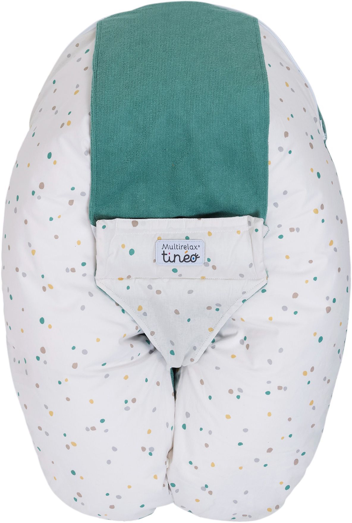 Coussin de maternité 3-en-1 - TINEO - MULTIRELAX - Tissu éponge - Vert / Pois