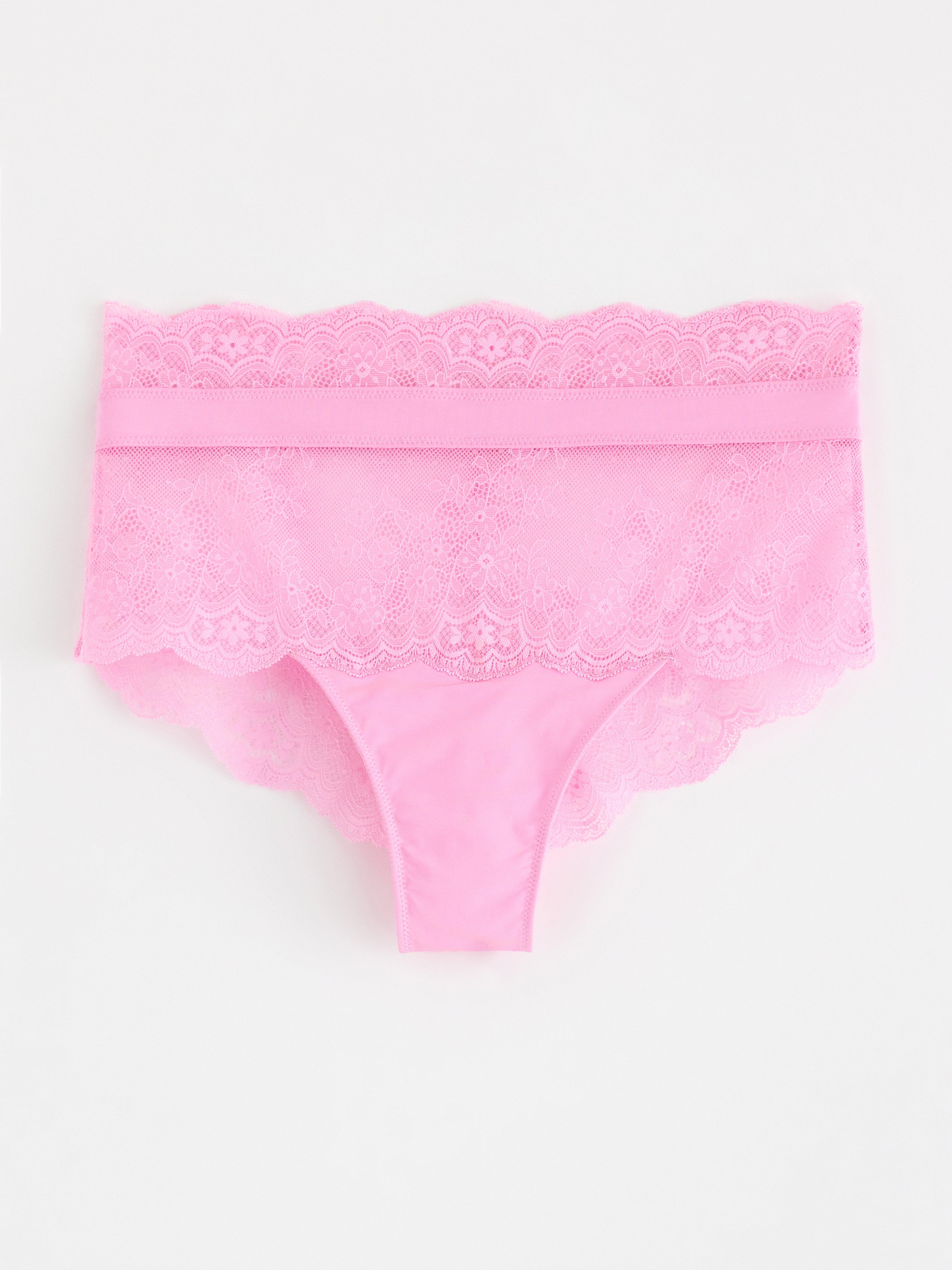 Brasilianske truser med blonder Lys rosa