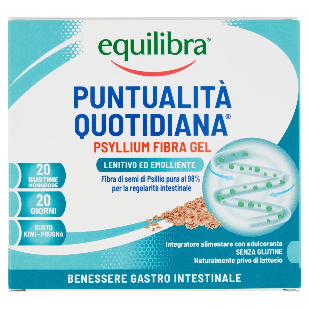 EQUILIBRA Equilibra Psyllium Fiber Gel kiivi ja ploomi maitsega 20 kotikest Soolestiku tervise ja regulaarse talitluse heaks