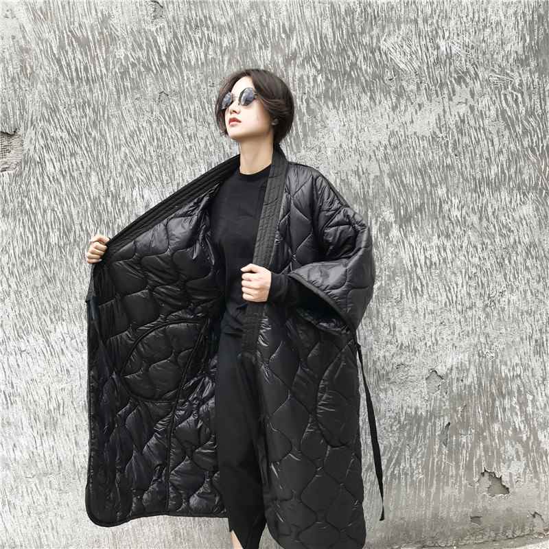 LANMREM New autumn And Winter Japan Styles Batwing Sleeves Loose Big Size Cotton padded Coat Women Windbreaker JD18601