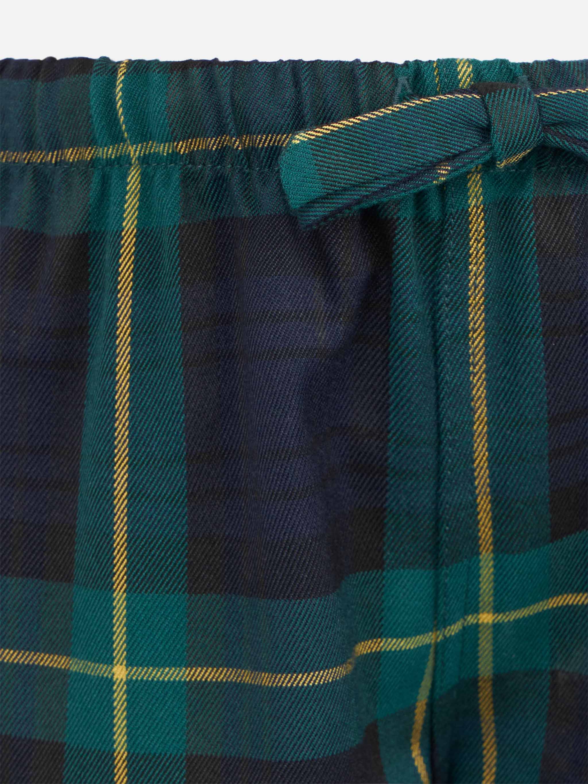 Calças de pijama xadrez para meninos