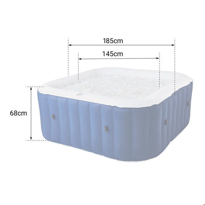 Vasca idromassaggio gonfiabile quadrata LITE da 185 cm - 6 persone