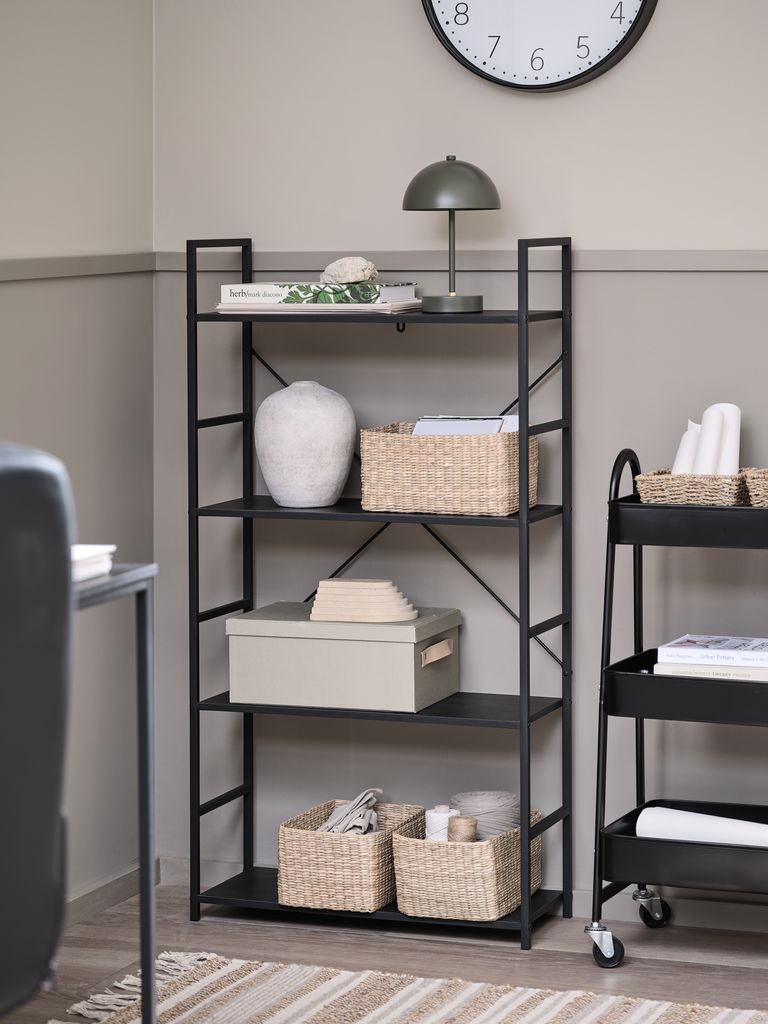 ASTRUP 4-polna črna knjižna omara ASTRUP