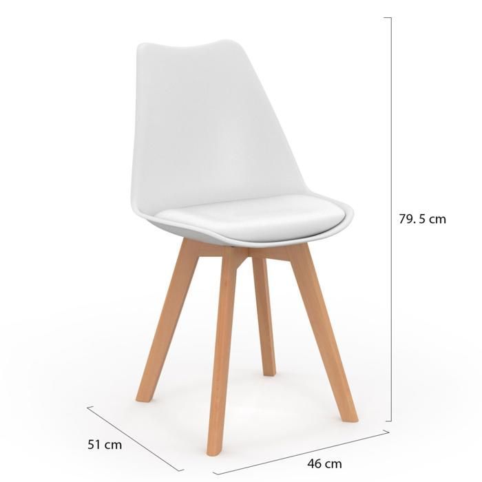 IDMARKET Set van 6 SARA Scandinavische eetkamerstoelen in taupe, beige en wit