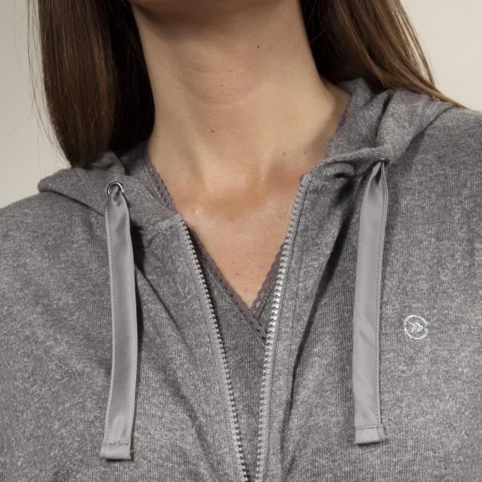 Sudadera para estar en casa - ISOTONER - Mujer - Gris jaspeado - ultrasuave y ultracómoda