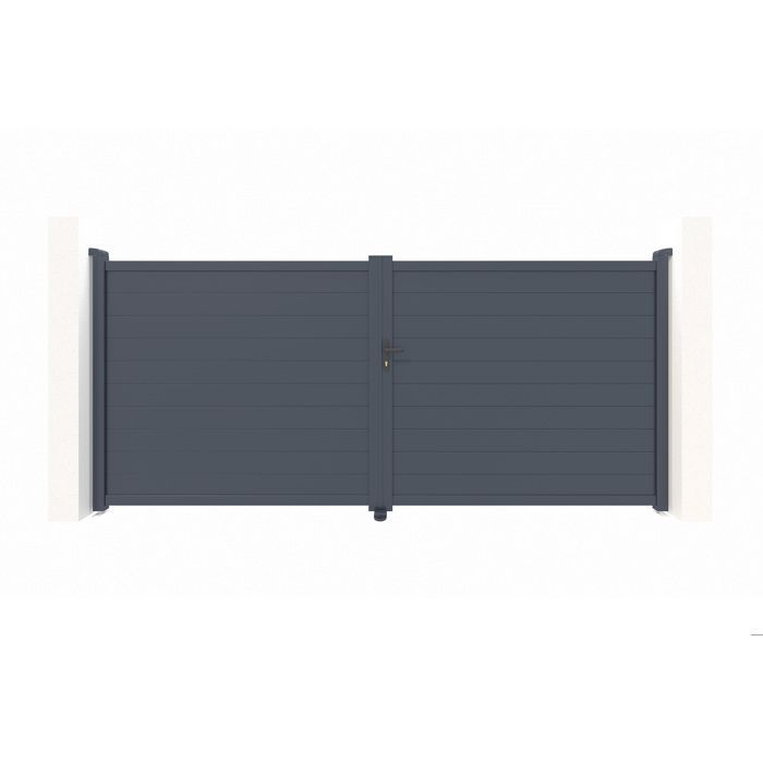 Portail battant - Casanoov - EIGER - 3m H.176cm - Gris anthracite - Aluminium