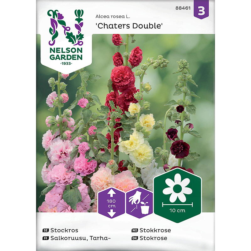 Nelson trädgårdsfrön Hollyhock Chaters Dubbel
