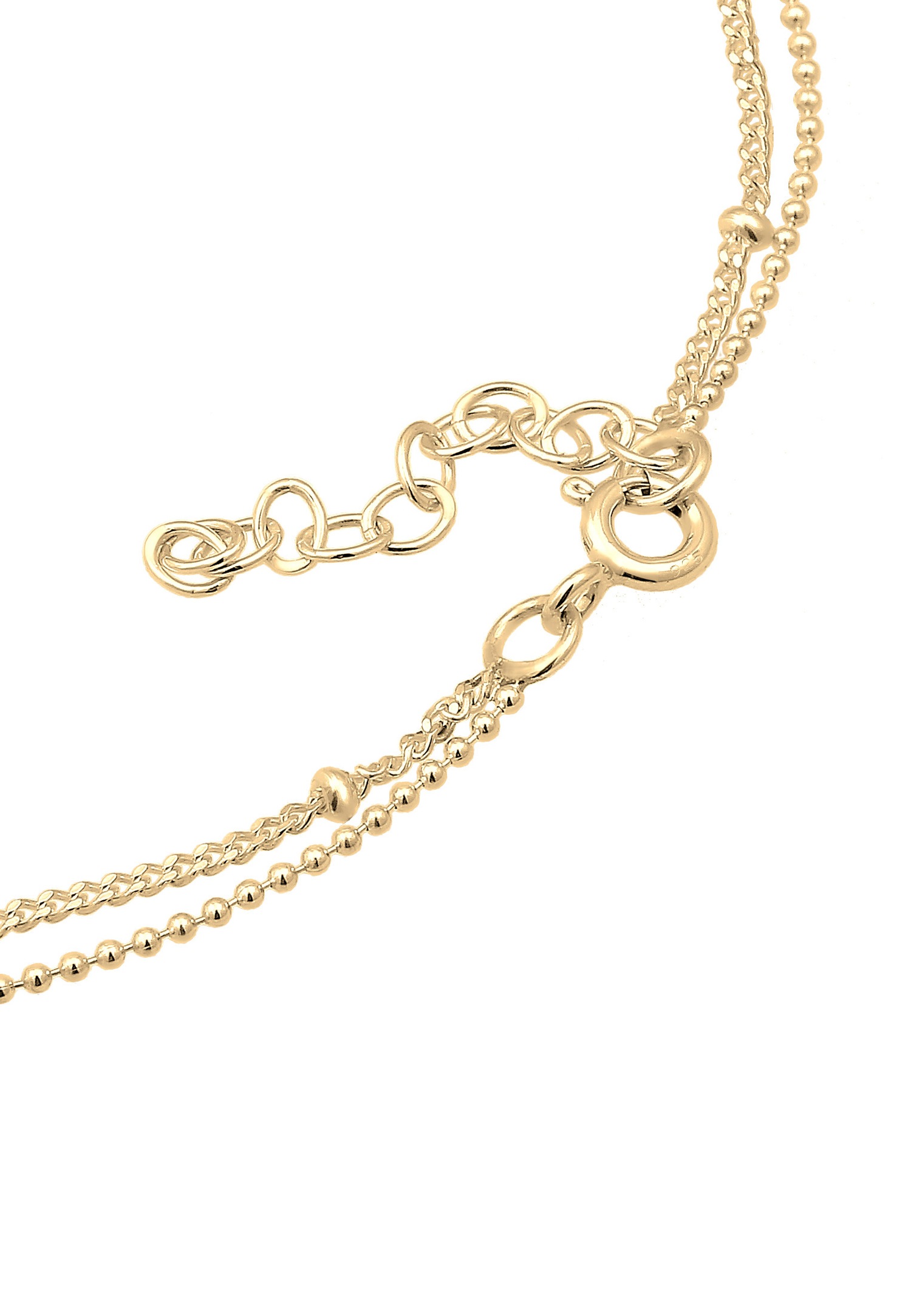 Elli Femmes Basic Layer Chaîne boules tendance géo en argent sterling 925