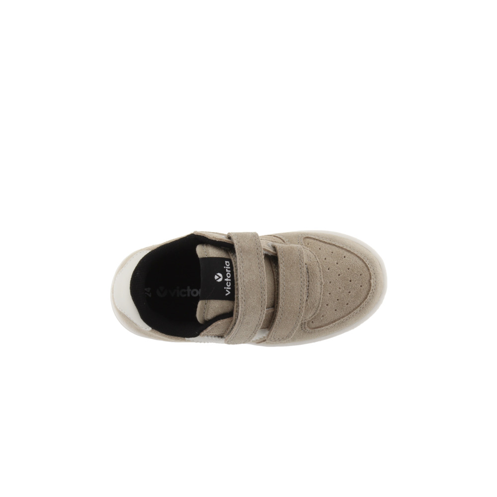 Zapatillas De Serraje Victoria Tiempo Con Logotipo Y Trasera En Contraste Y Tiras Adherentes