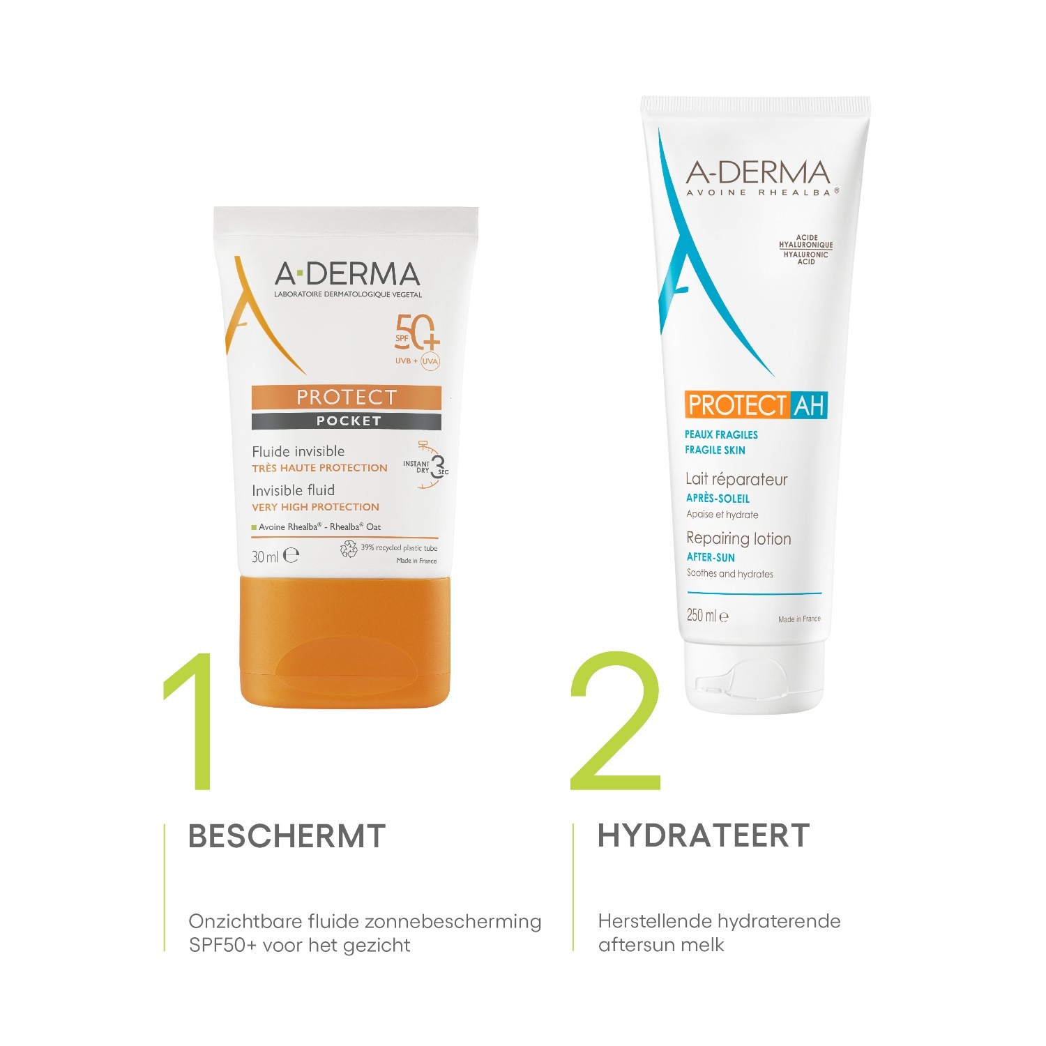 A-DERMA Protect Pocket nevidljiva fluidna krema za sunčanje SPF 50+ - 30 ml