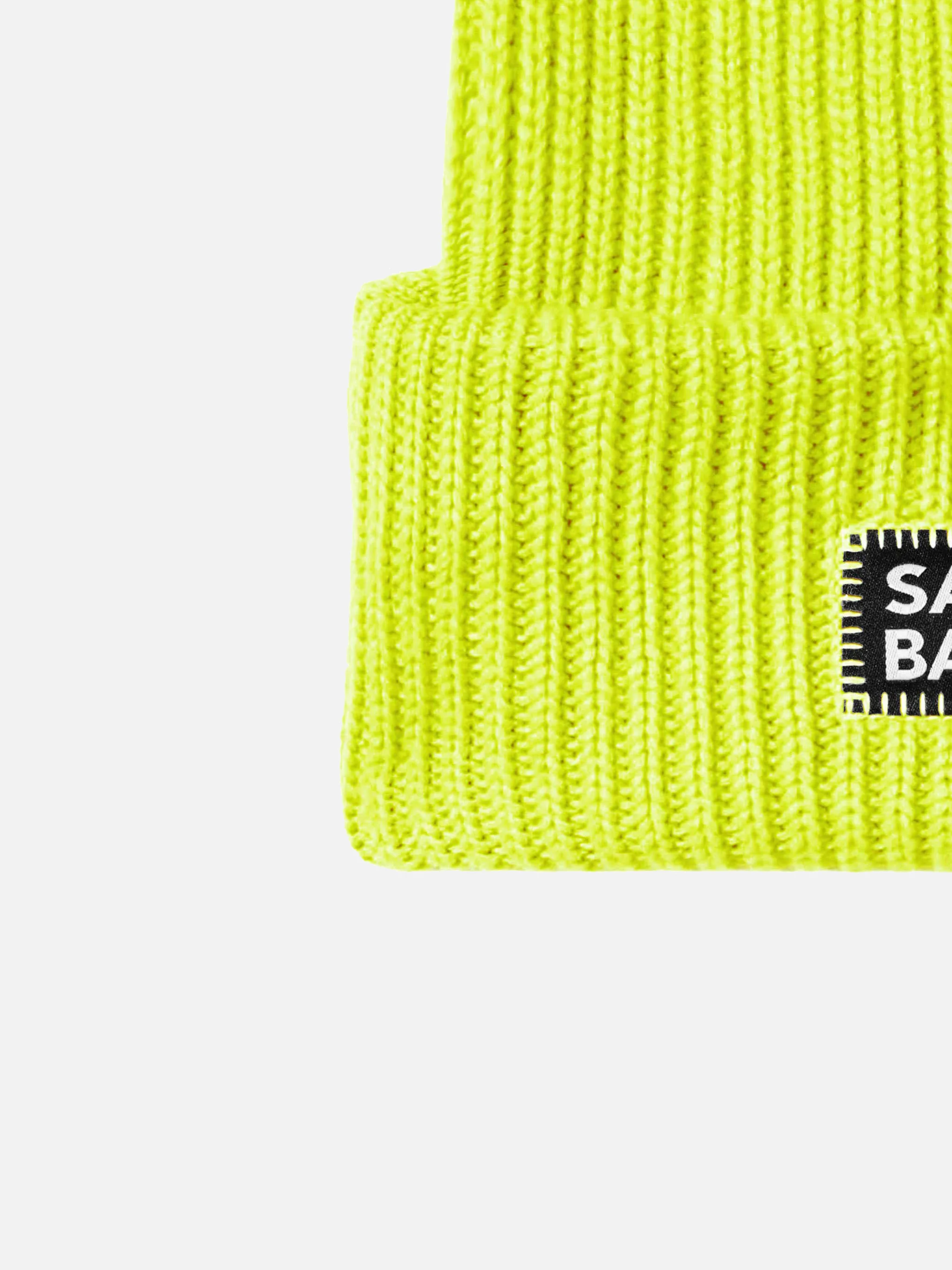 Gorro de malha amarelo fluorescente masculino