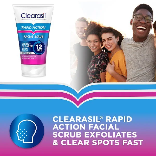Exfoliante facial Clearasil de acción rápida para el acné, 125 ml