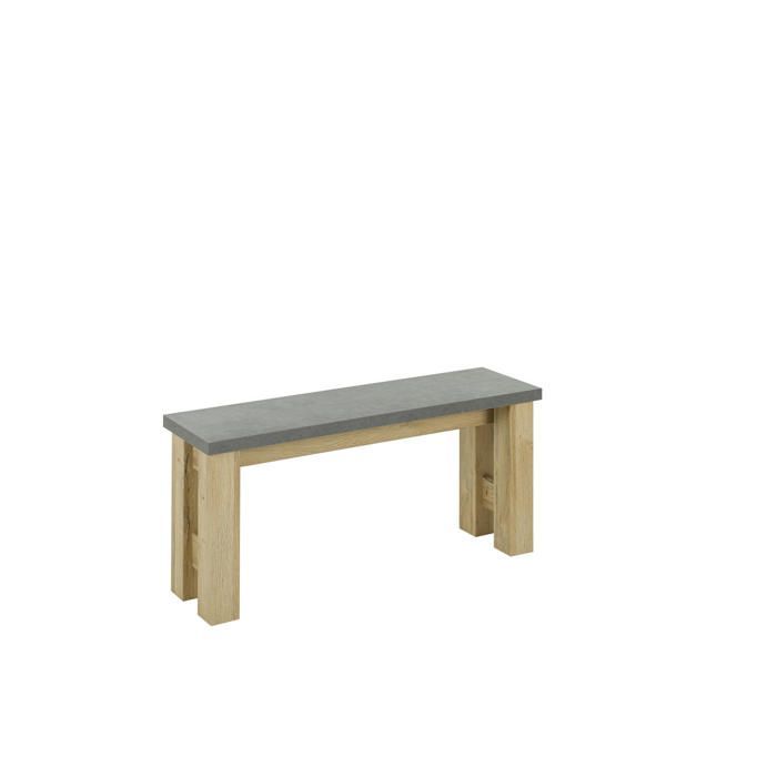 Banco para mesa cuadrada, efecto madera de roble claro/beige, duradero.