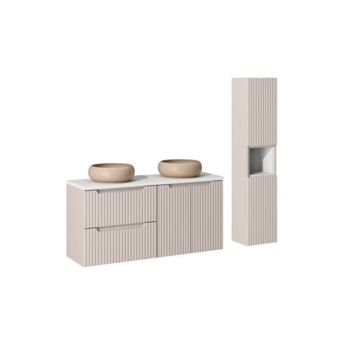 Bathroom Set - DECORATION - Astral Beige - Double Sinks - 120 cm - Contemporary Design