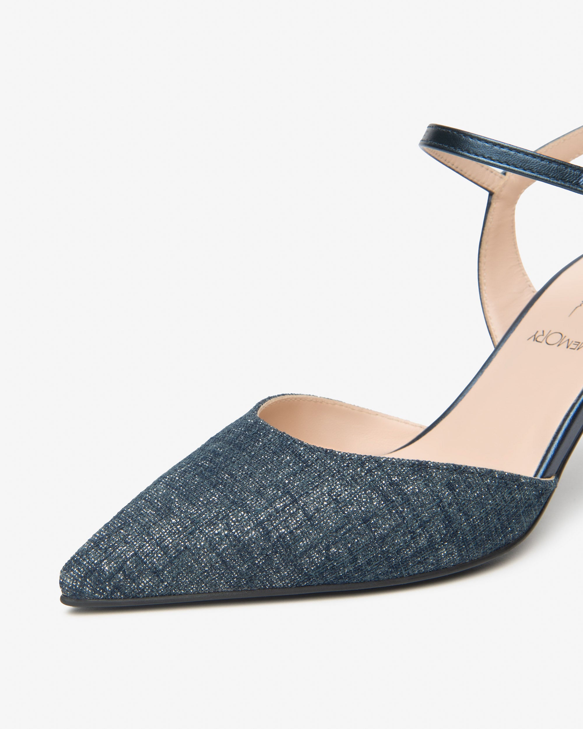 Damen-Slingback aus Leder und Stoff