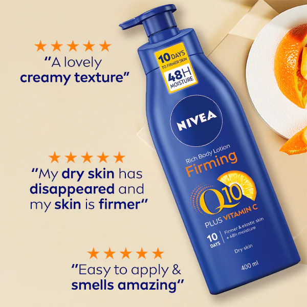 NIVEA Q10 + vitamín C zpevňující tělové mléko pro suchou pokožku 400ml