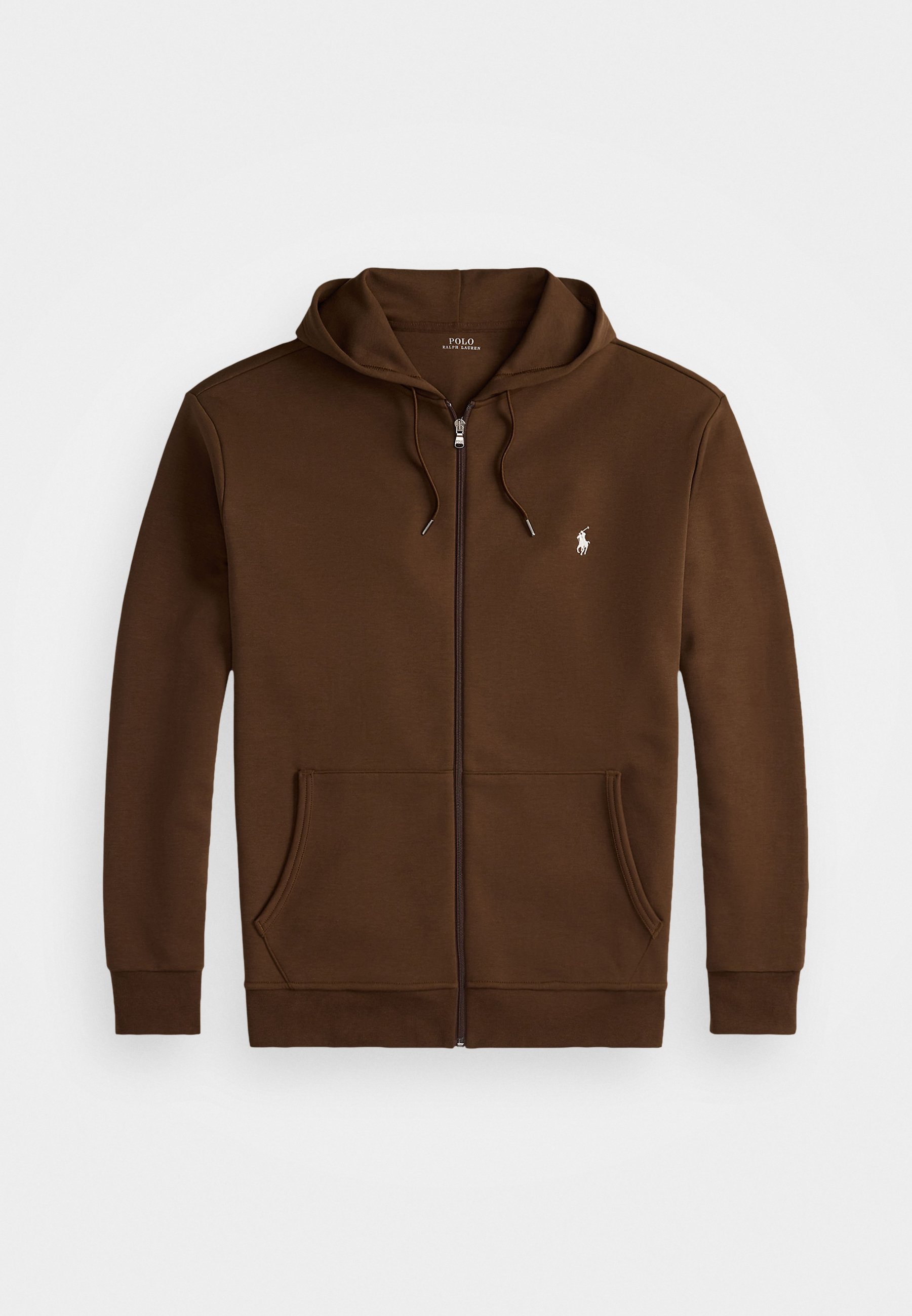 Polo Ralph Lauren Big & Tall Kapuzenpullover mit durchgehendem Reißverschluss und Doppelstrick - Sweatshirt mit Reißverschluss - Astbraun