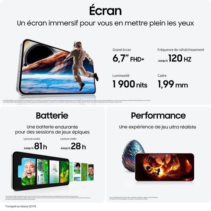Smartphone Samsung Galaxy S24 FE de 128 GB, color grafito.