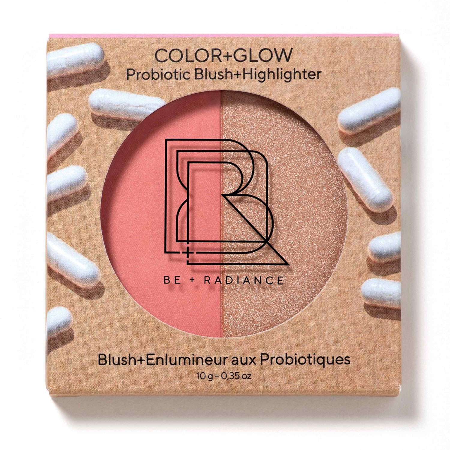 BE + Radiance COLOR+GLOW Blush+Enlumineur aux Probiotiques N°02