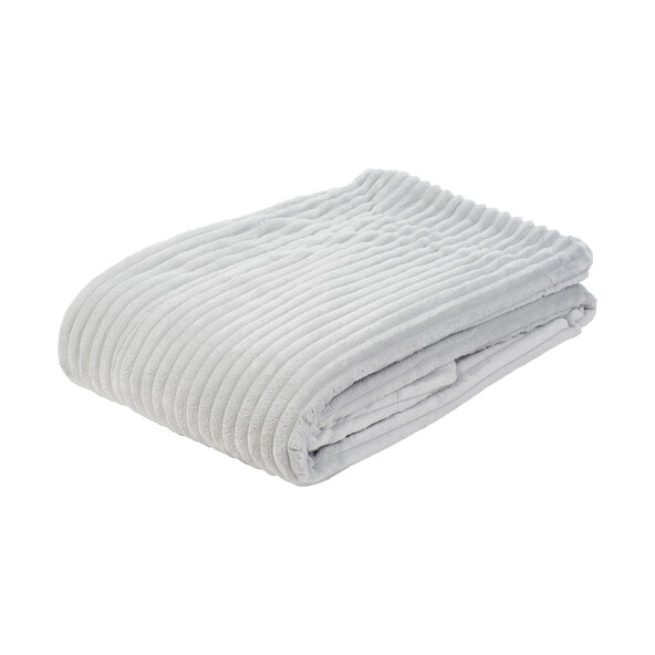 Corduroy-look throw blanket, silver