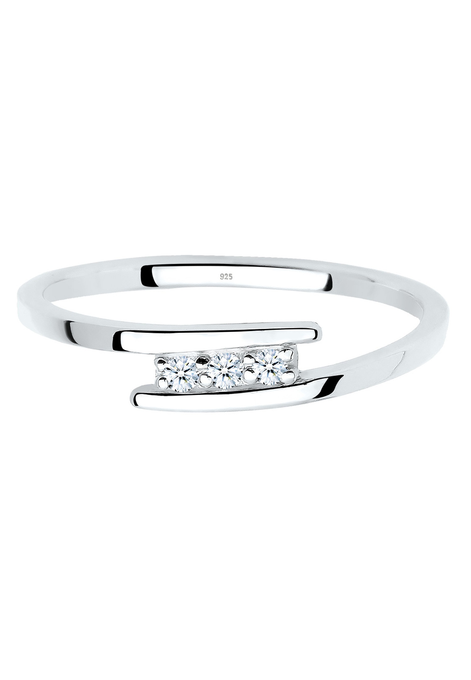 Elli DIAMONDS Femme Elégant Classique avec Diamant (0,04 ct.) en Argent Sterling 925