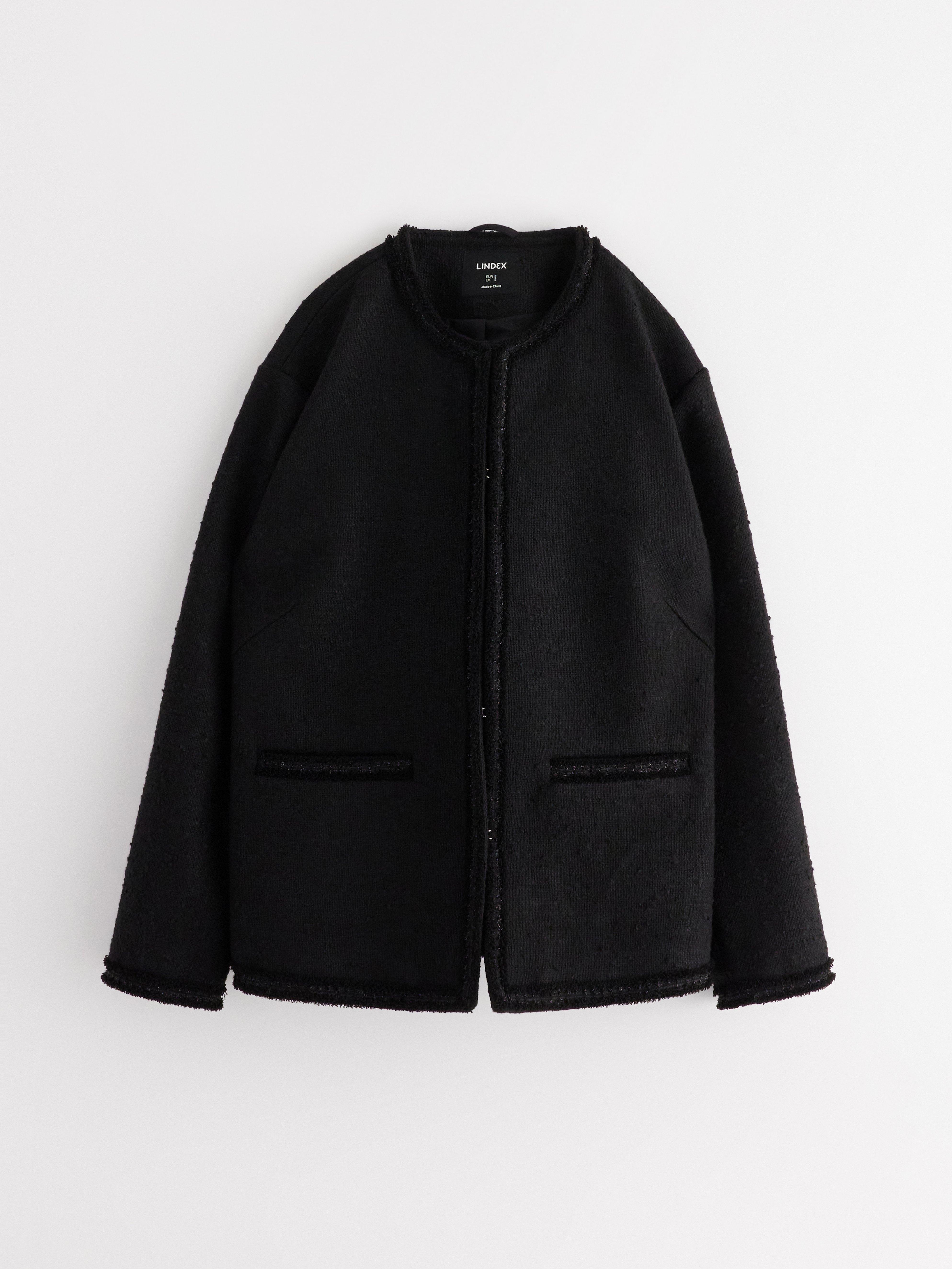 Jaqueta com detalhes em lurex preto