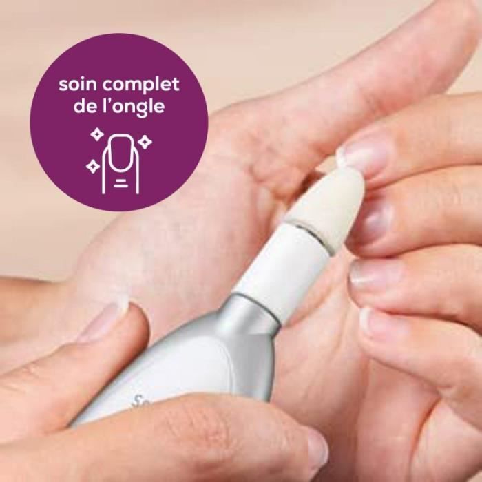 Manicure-pedicureset - SANITAS SMA35 - 2 rotatiesnelheden - Opzetstukken voor het gladmaken en polijsten van nagels
