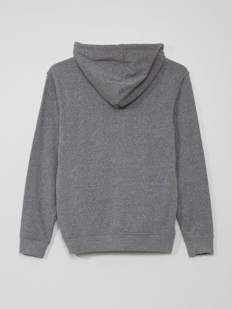 Chaqueta con cremallera y capucha - GRIS