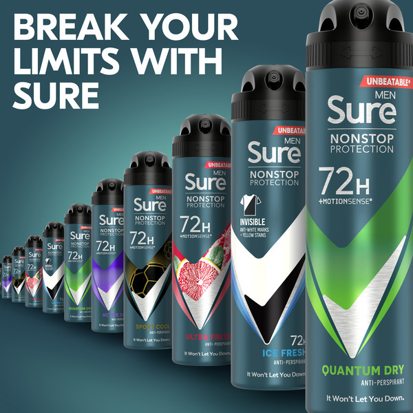 Desodorante antitranspirante en aerosol Sure Men Nonstop Quantum 150 ml