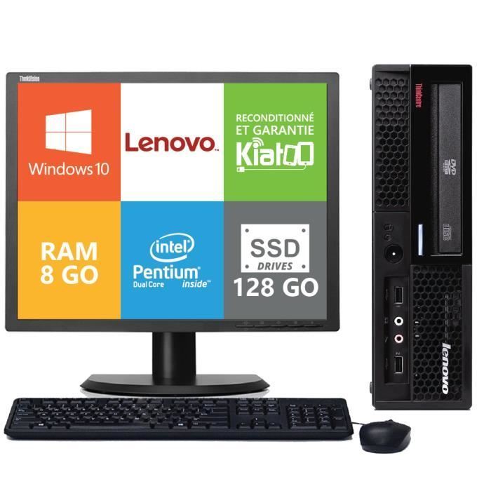 LENOVO ThinkCentre M57 – Desktop-PC – Dual-Core – 8 GB RAM – 128 GB SSD-Speicher – 17 Zoll – Windows 10 – Generalüberholt