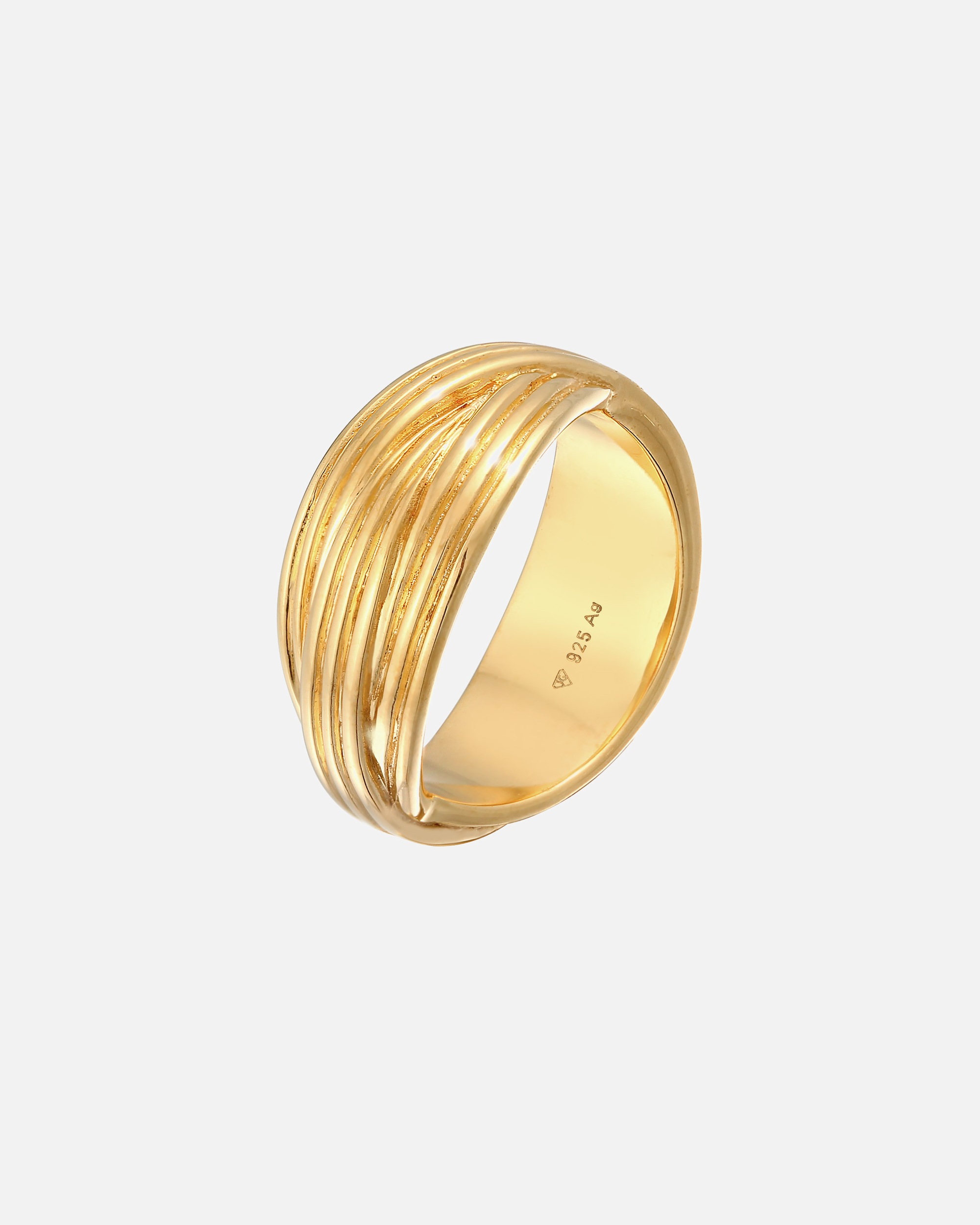 Elli PREMIUM Elli PREMIUM Bague Femmes enroulement texture torsadée en argent sterling 925 rhodié