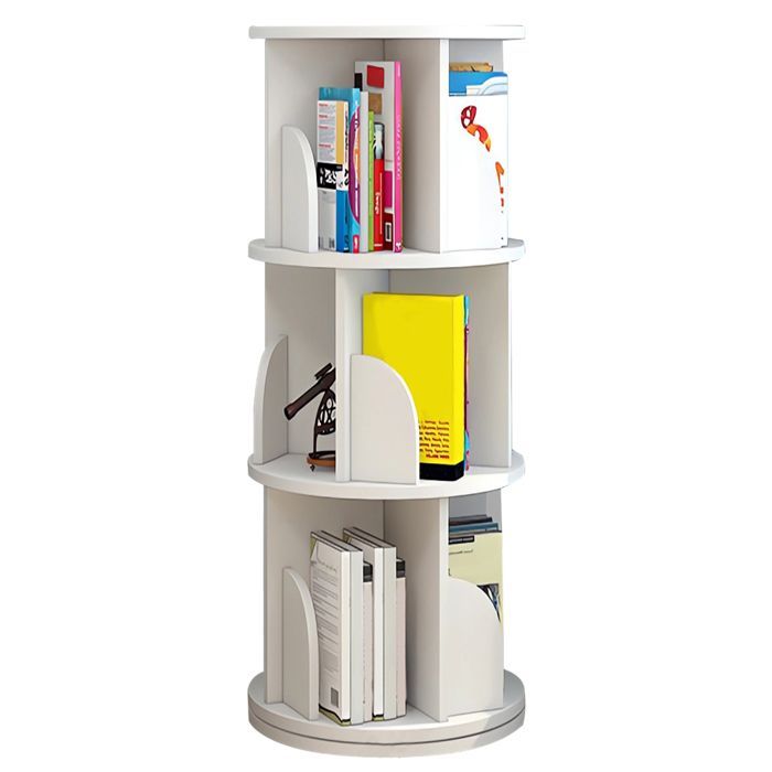 MIPAN. Estantería giratoria de 360 grados - Estantería giratoria de 3 niveles - Para habitación infantil - 40*40*97cm - Blanca