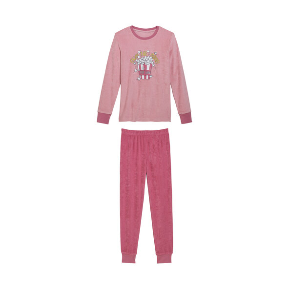 Pijamale din pânză fronsetată, roz/alb, mărimea 86/92, set de 2