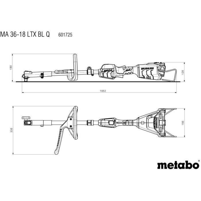Multifunctionele tuinmotor - METABO - MA 36-18 LTX BL Q - 18 V