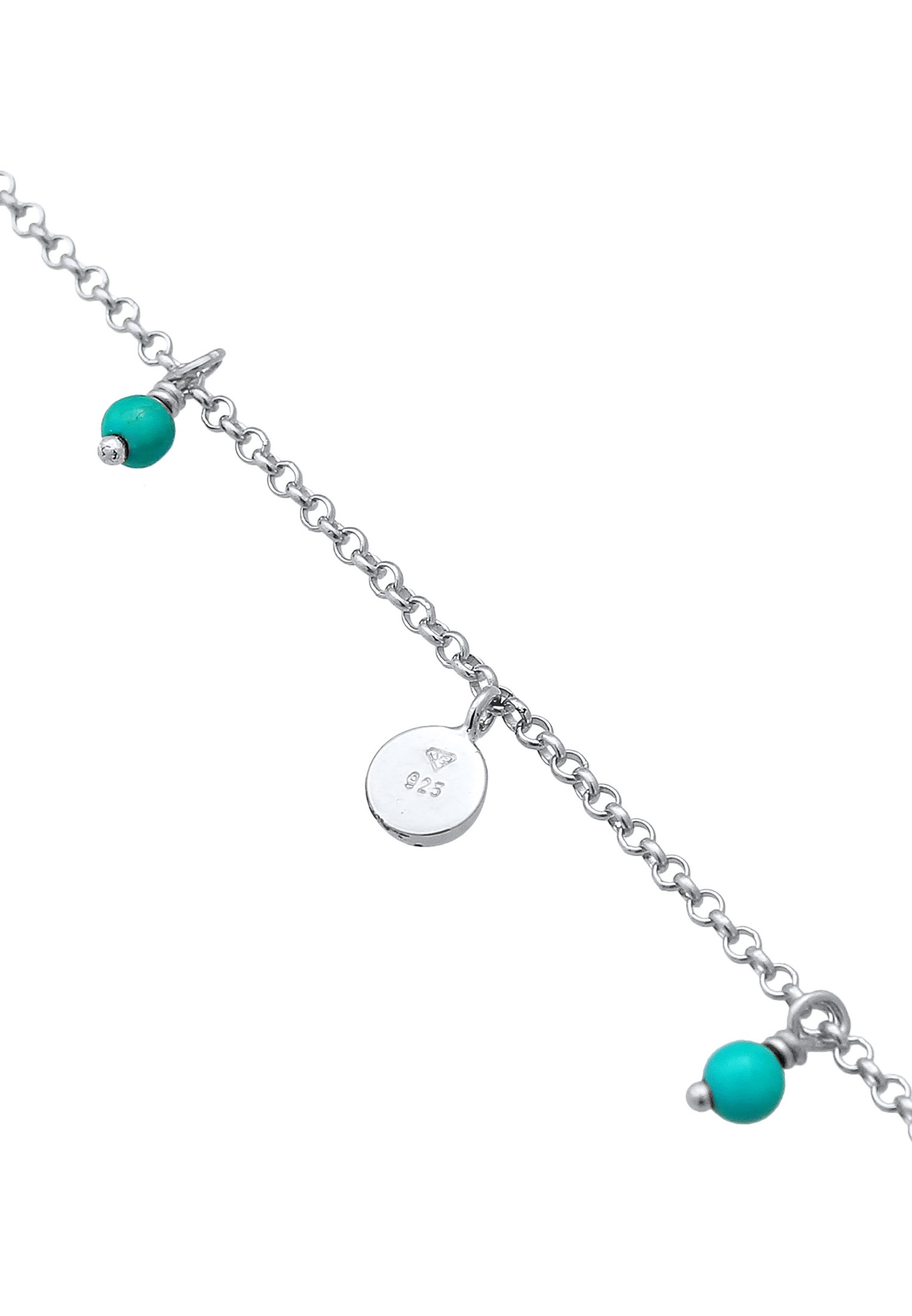 Elli Plaque pour dames Turquoise Summer Boho avec perles Howlite ajustable en argent sterling 925