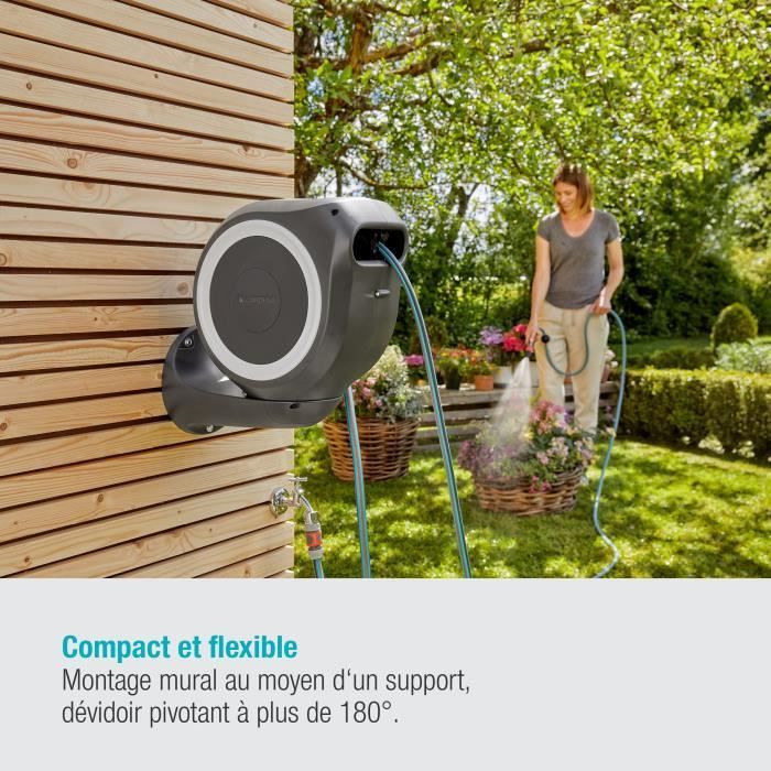 Enrollador de manguera automático de pared GARDENA RollUp S de 15 m