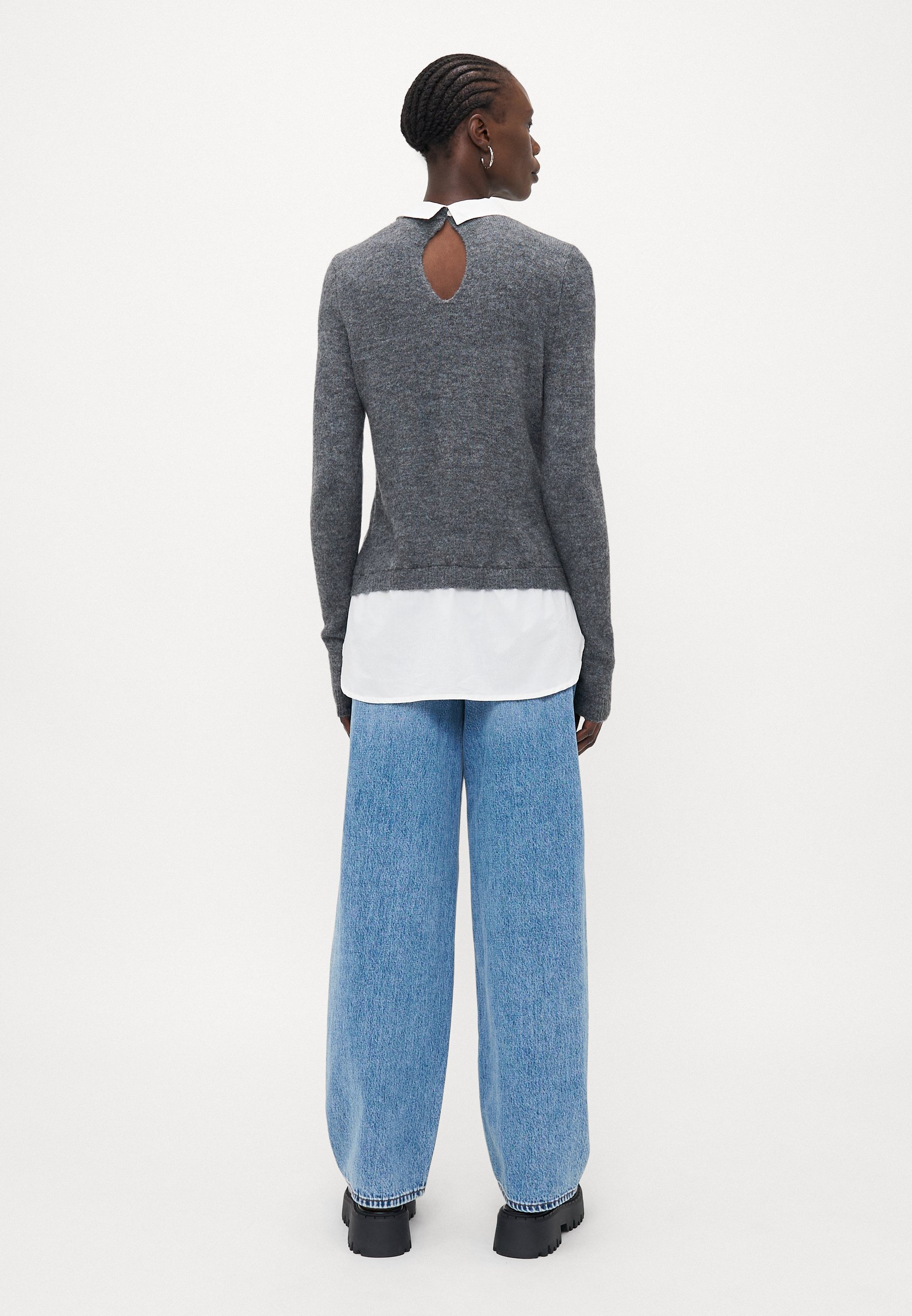 ONLY Tall ONLDOLLY MIX - Trui - middengrijs melange/cloud dancer