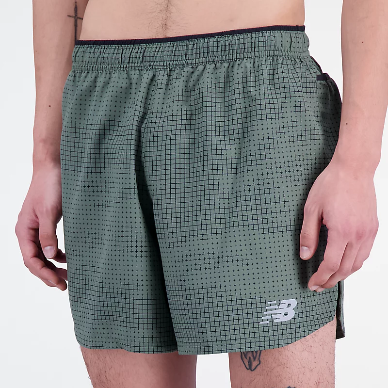 Short de running imprimé Impact Run pour homme, 12,7 cm (5 pouces) - Vert olive foncé