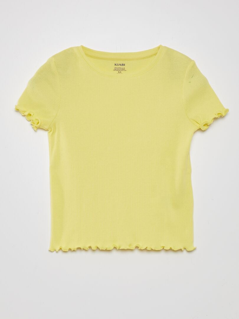 Camiseta de canalé - AMARILLA