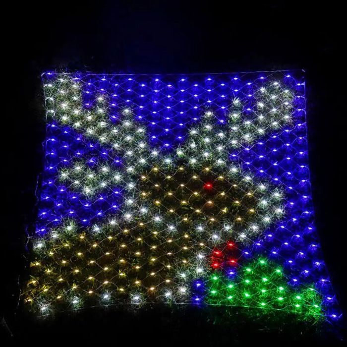 Red de luces LED para exteriores para fiestas, Halloween, Navidad, banderas, iluminación técnica, decoración, red de pesca