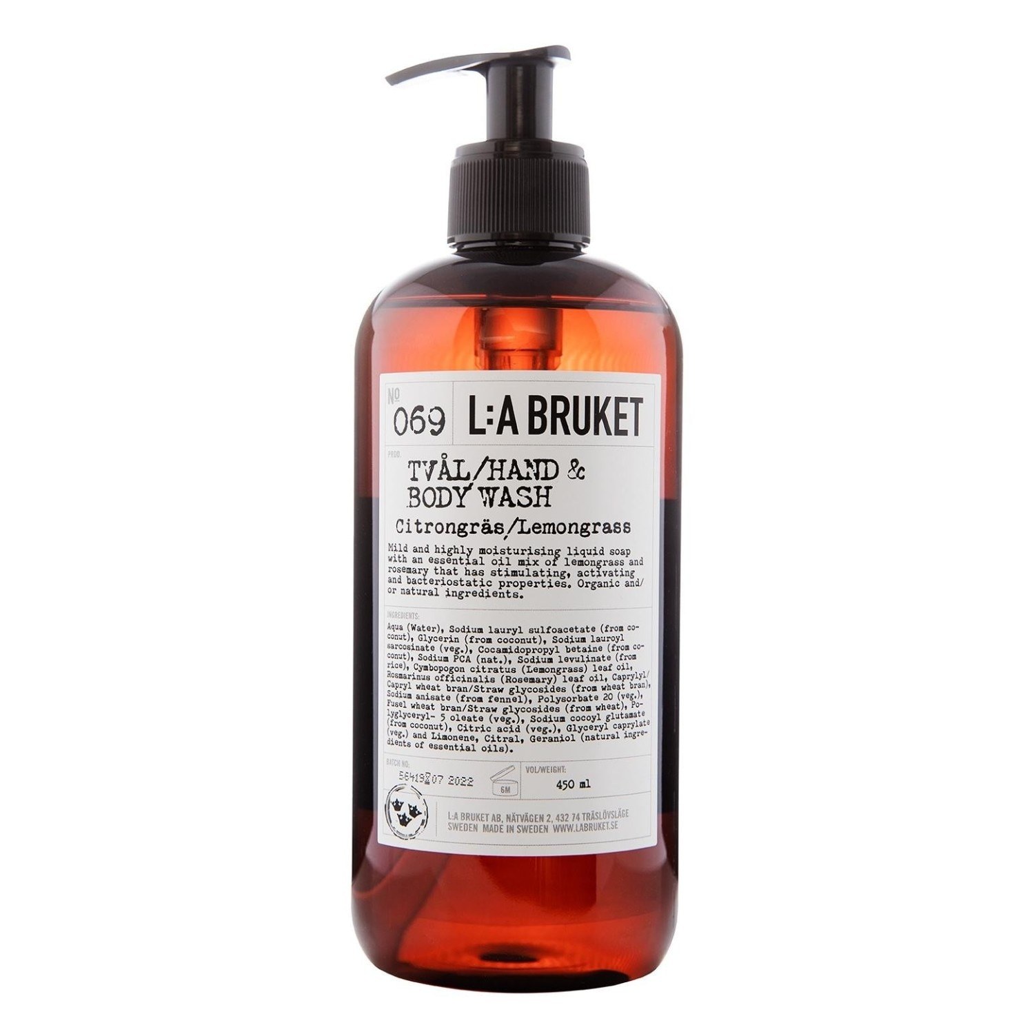 L:A BRUKET dušo želė Nr. 069 skystas muilas „Citrinžolė“ – 240 ml