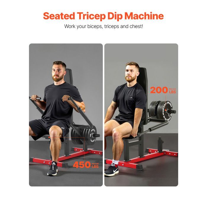 Máquina de entrenamiento con pesas - DUOKU - HM2907 - Capacidad de 204 kg - Fondos, tríceps, bíceps - Negra
