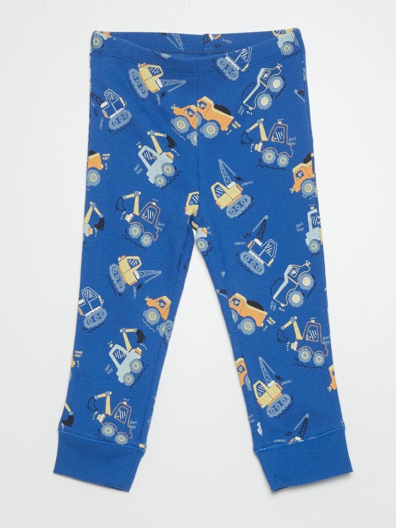Geribbelde pyjamaset - 2-delig - BLAUW